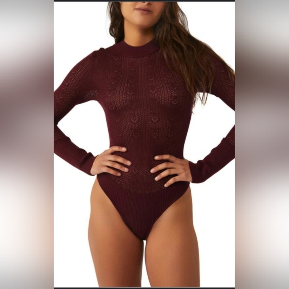 Free People Sunday Best Bodysuit in Acai size XS brand new